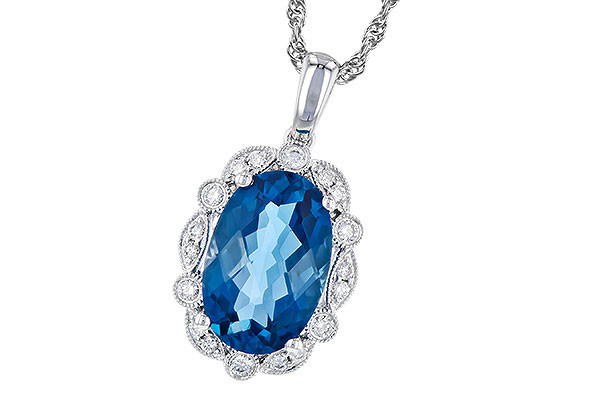 G273-17417: NECK 3.60 LONDON BLUE TOPAZ 3.77 TGW (12x8MM LBT)